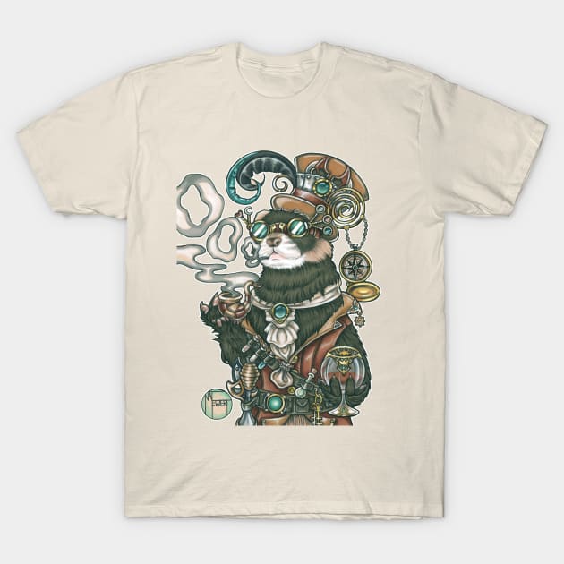 Steampunk Ferret Mr. Octavius T-Shirt by Nat Ewert Art